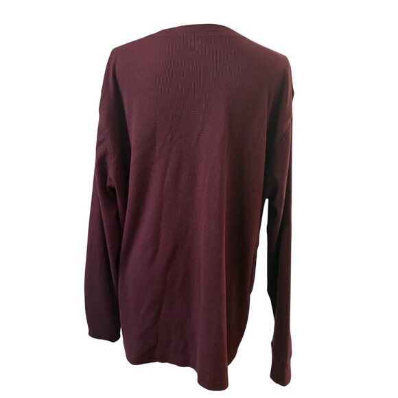 Mens Old Navy Normcore Burgundy Built-In Flex Henley Long Sleeve Shirt XXL - Picture 3 of 10